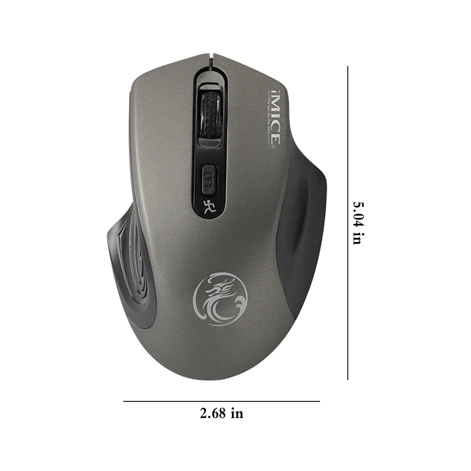 Wireless Mouse for Laptop Wireless Mouse 2.4G Noiseless Mouse with USB Receiver Portable Computer Mice for PC Tablet Laptop with Windows System Gray