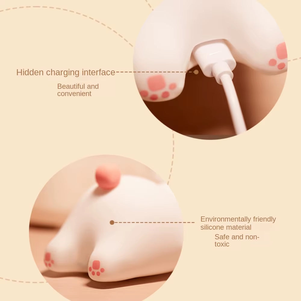 Cute Rabbit Silicone Night Light Touch-Sensitive Big-Faced Bunny Night Light Lamps for Room Decor Lamp Children'S Gift Led Home